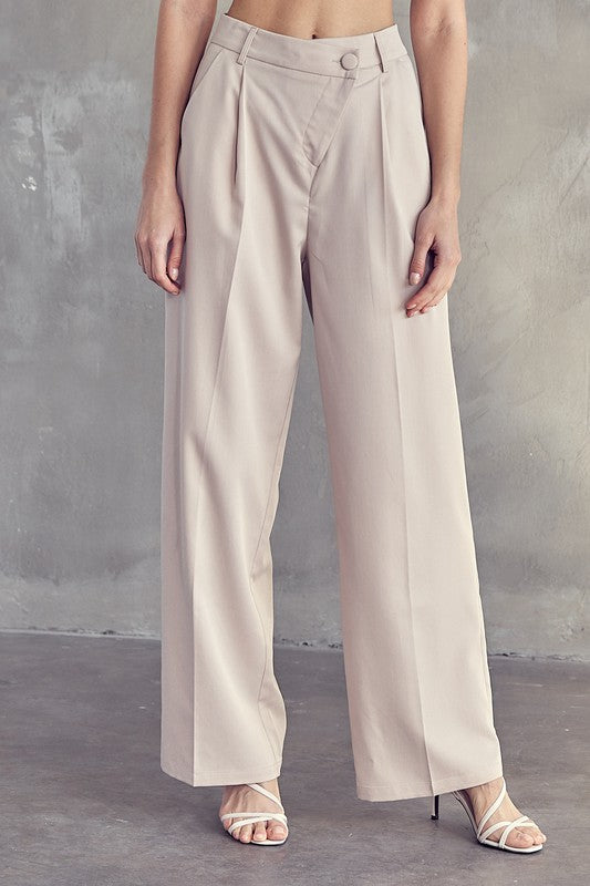 WORK MY WAY - Asymmetric waist slacks Jayli's Runway 