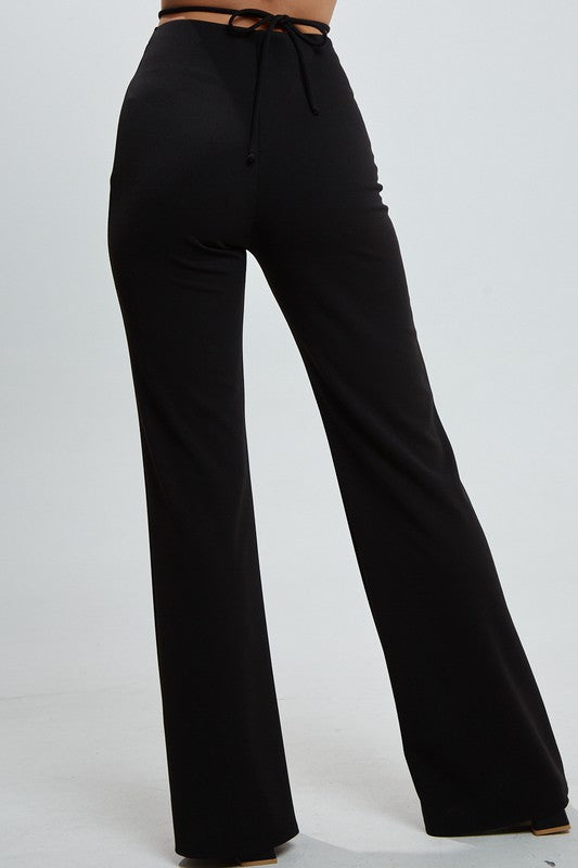 THAT'S A WRAP - Black bell bottom pants Jayli's Runway 