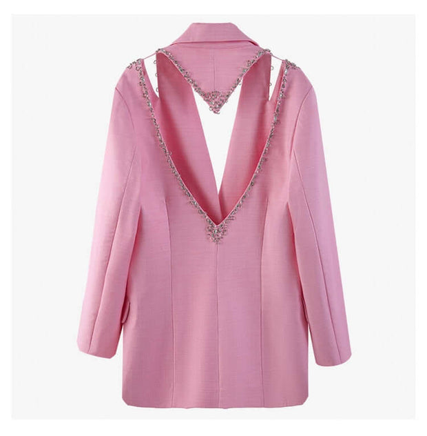 HEART OF DIAMONDS - Pink cutout boyfriend blazer Jayli's Runway 