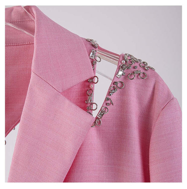 HEART OF DIAMONDS - Pink cutout boyfriend blazer Jayli's Runway 