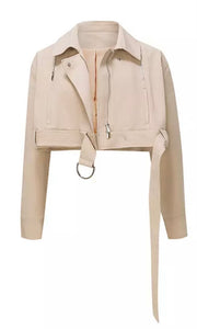 TRENCH SETTER - Cropped trench tan jacket Jayli's Runway