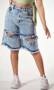 DENIM DAZE - Long jean shorts Jayli's Runway