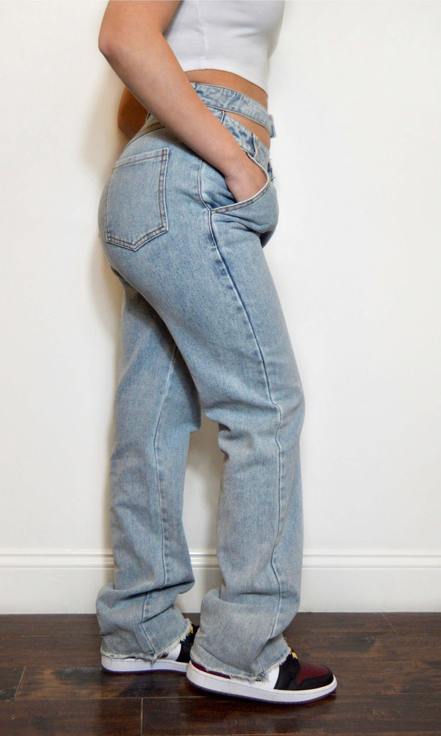 DOUBLE UP - Double waist cutout jeans Jayli's Runway 
