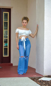 SUNSHINE ON MY MIND - Wrap crop top Jayli's Runway