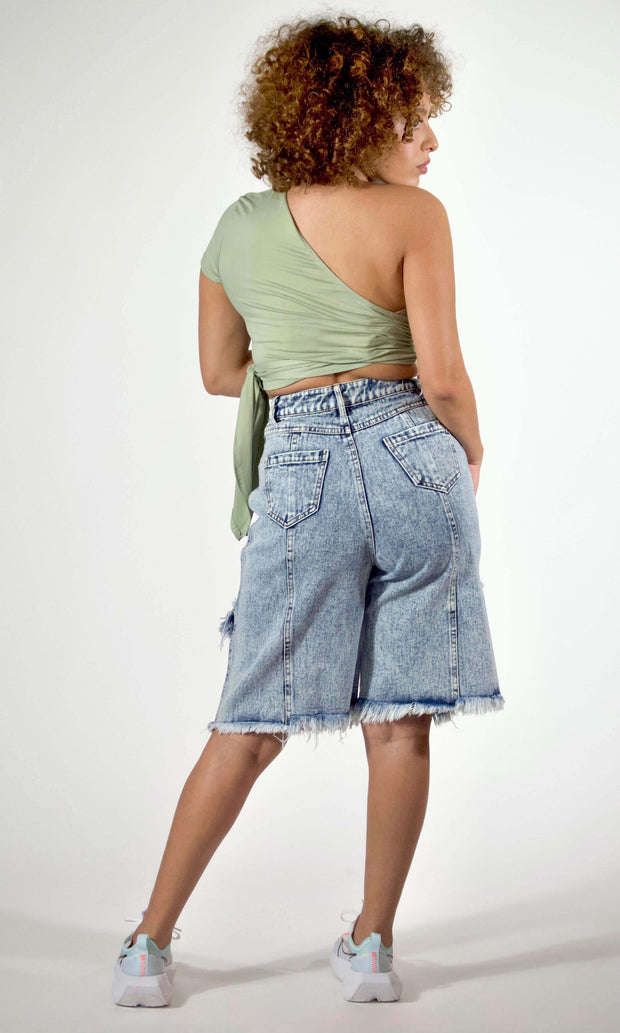 MINTYYY - Mint cropped one shoulder top Jayli's Runway