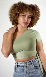 MINTYYY - Mint cropped one shoulder top Jayli's Runway