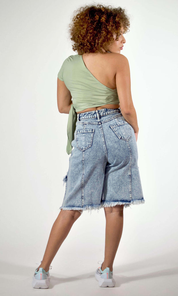 DENIM DAZE - Long jean shorts Jayli's Runway