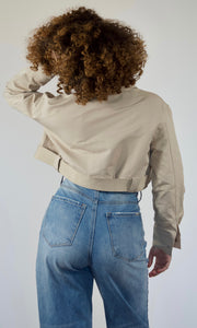 TRENCH SETTER - Cropped trench tan jacket Jayli's Runway
