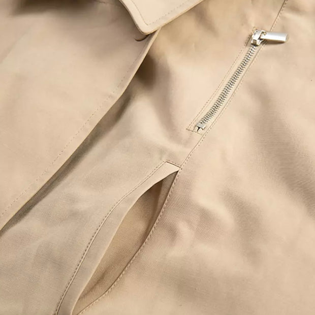 TRENCH SETTER - Cropped trench tan jacket Jayli's Runway