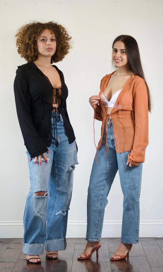 EVERY MOMENT - Front open sheer top Jayli's Runway