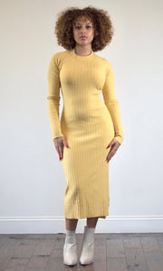 WINTER SUNSHINE - Yellow open back midi dress Jayli's Runway