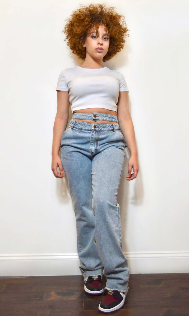 DOUBLE UP - Double waist cutout jeans Jayli's Runway 