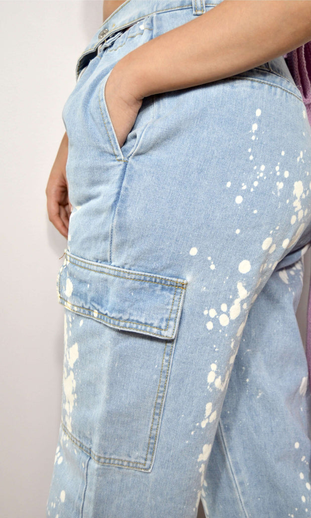 ALL TIED UP - Multi way bleached jeans Jayli's Runway
