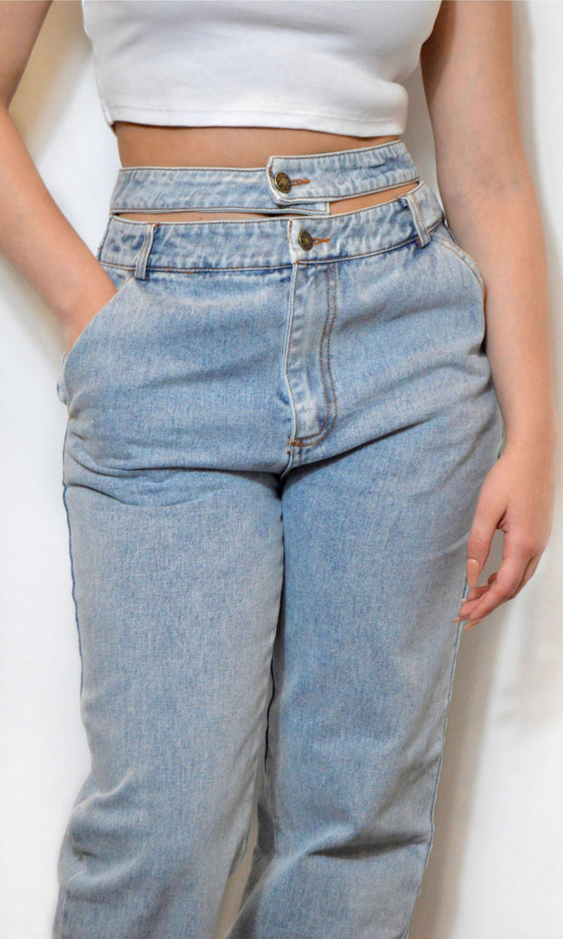 DOUBLE UP - Double waist cutout jeans Jayli's Runway 