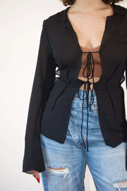 EVERY MOMENT - Front open sheer top Jayli's Runway