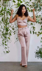 LOVE ME BETTER - Mauve satin dress pants Jayli's Runway