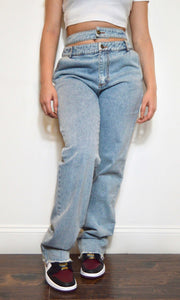 DOUBLE UP - Double waist cutout jeans Jayli's Runway 