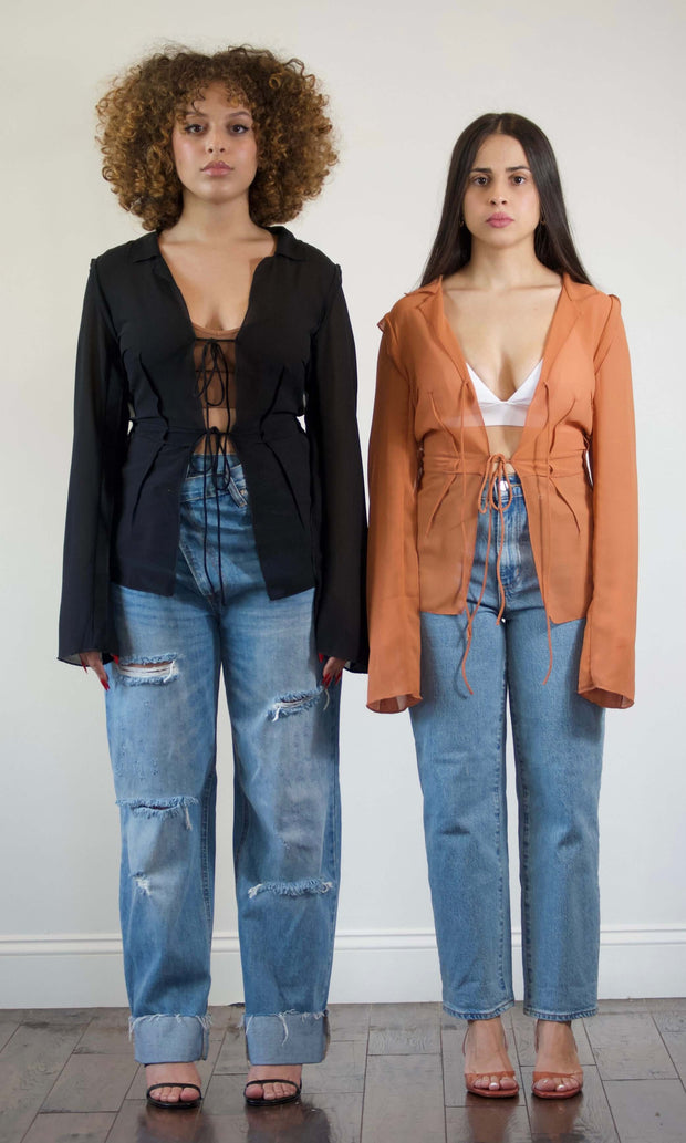 EVERY MOMENT - Front open sheer top Jayli's Runway