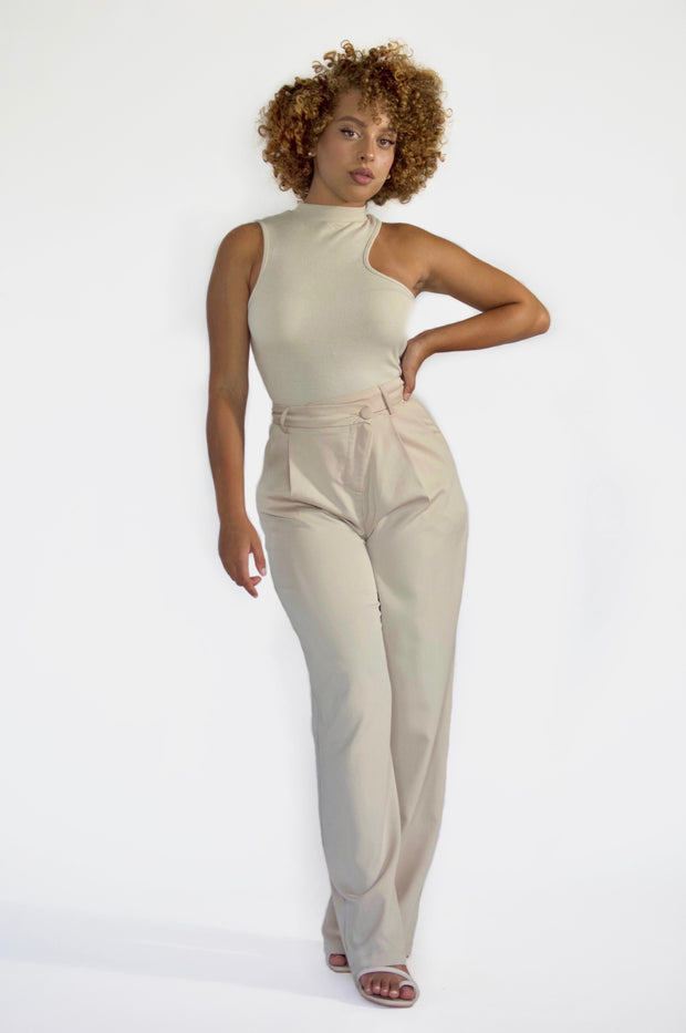 WORK MY WAY - Asymmetric waist slacks Jayli's Runway 