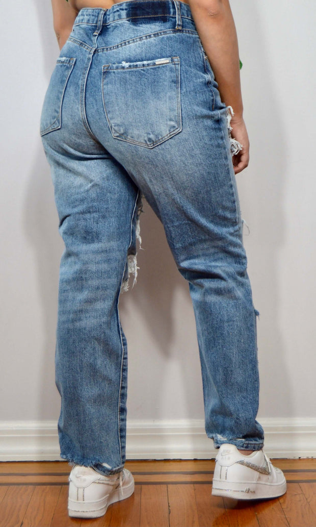 LAST PROJECT HEAVY DESTROYED MOM JEANS by INSANE GENE INSANE GENE