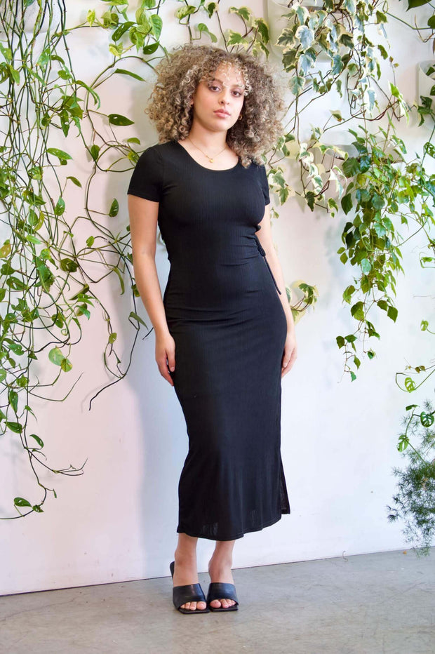 SHADOWS OF LOVE - Lace-up back midi dress Jayli's Runway