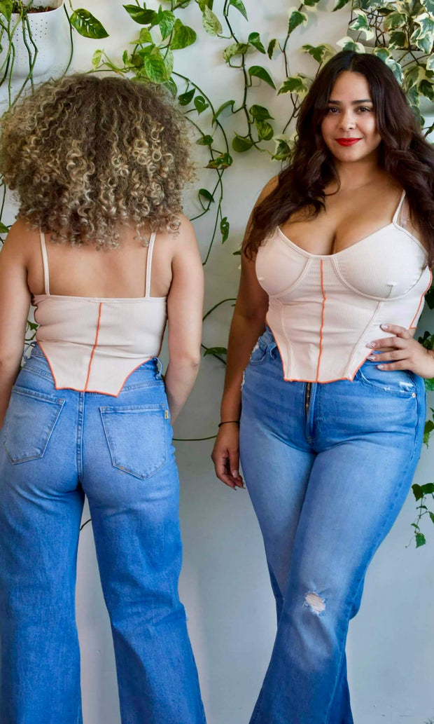 UNEARTH - Beige corset top Jayli's Runway