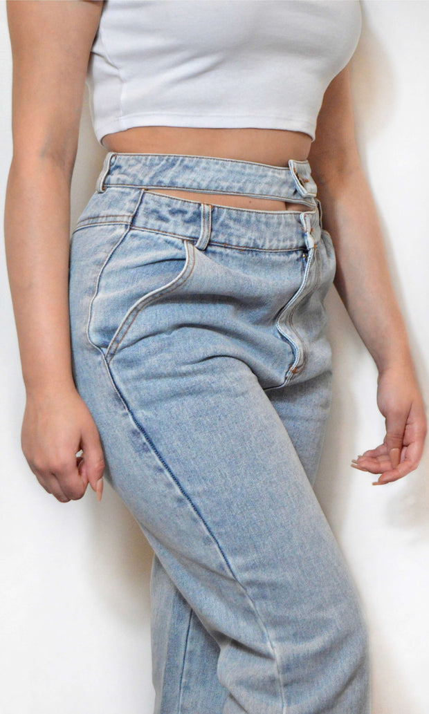DOUBLE UP - Double waist cutout jeans Jayli's Runway 