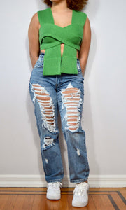 LAST PROJECT HEAVY DESTROYED MOM JEANS by INSANE GENE INSANE GENE