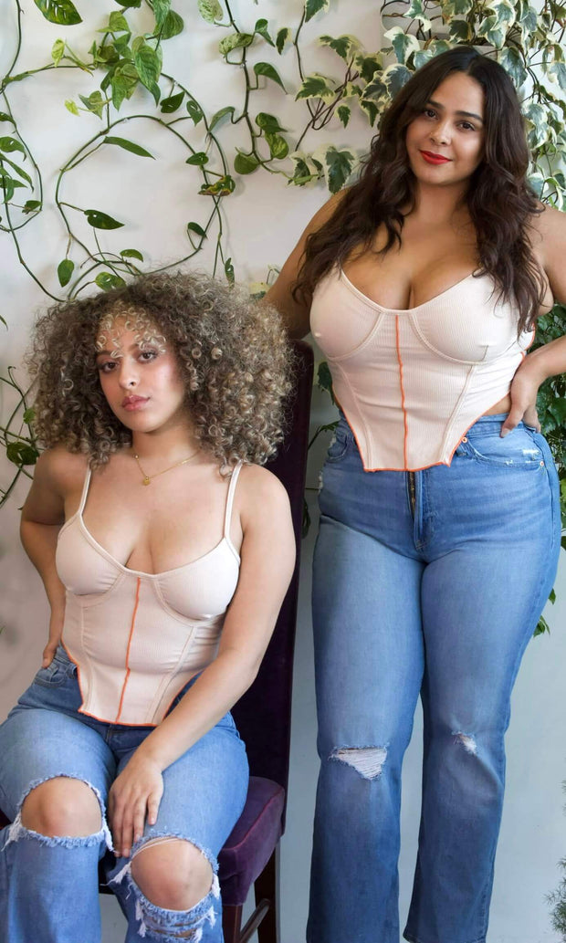UNEARTH - Beige corset top Jayli's Runway