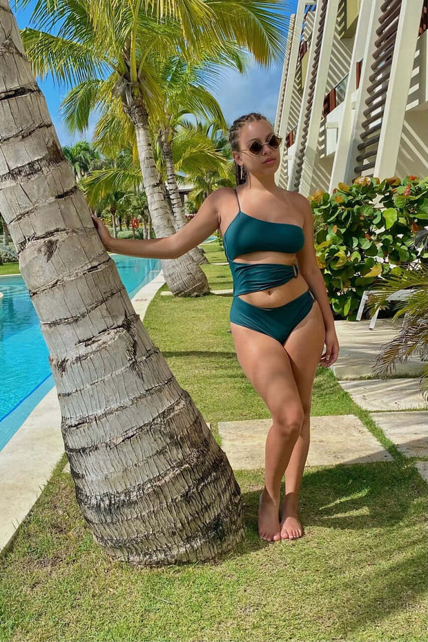 EMERALD LUXE - Green one-piece swimsuit Jayli's Runway 