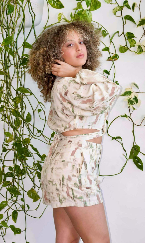 TABLE FOR TWO - Faux wrap blouse Jayli's Runway