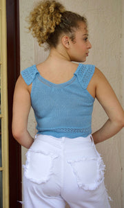 SWEET DAY - Blue crochet top Jayli's Runway